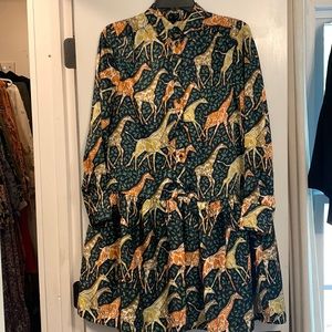 J crew! Giraffe shirt dress!